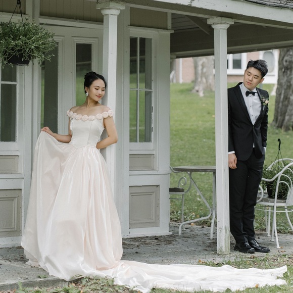 HOLD| Satin wedding dress (size0-6) - Picture 4 of 12